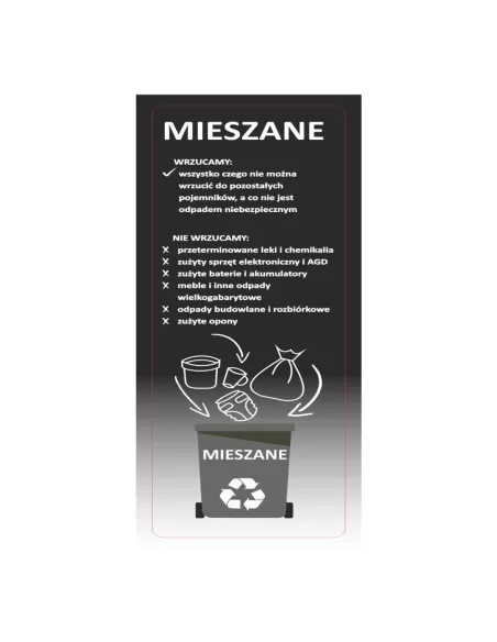 Naklejki segregacja śmieci na kosz EKO mieszane