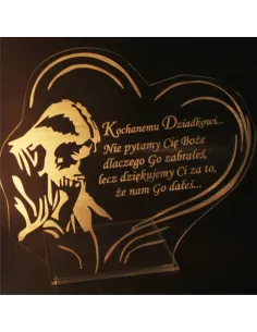 Podstawka pod znicz Statuetka na grób + grawer XXL z dowolną dedykacją