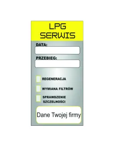 Naklejki serwisowe  LPG serwis