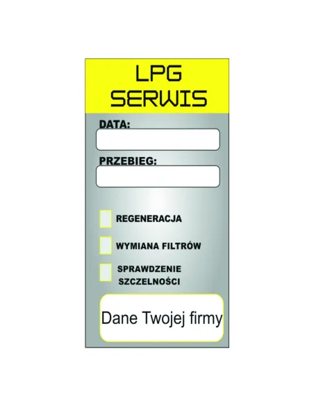 Naklejki serwisowe  LPG serwis