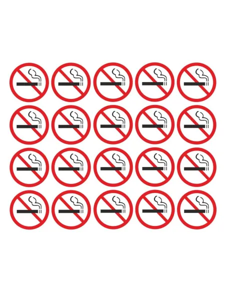 Naklejka naklejki zakaz palenia 5 cm - 50 sztuk