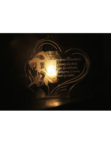 Podstawka pod znicz Statuetka na grób + grawer XXL z dowolną dedykacją