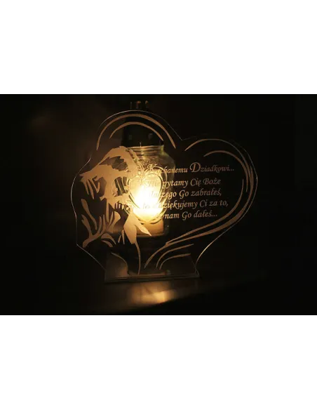 Podstawka pod znicz Statuetka na grób + grawer XXL z dowolną dedykacją