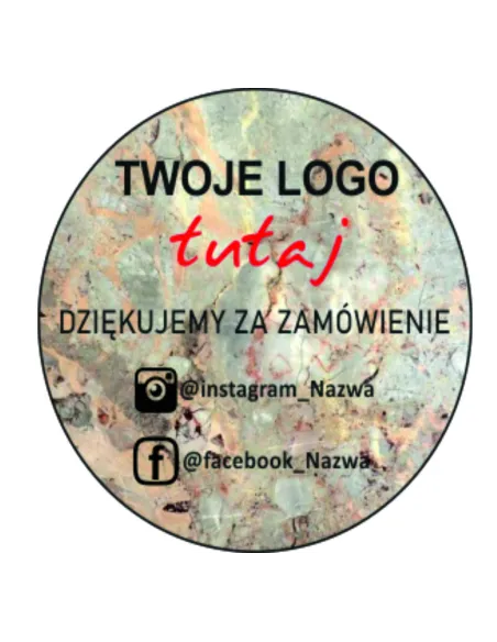 Naklejki dziękujemy za zamówienie z logo 50 szt