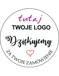 Naklejki dziękujemy za zamówienie z logo 100 szt
