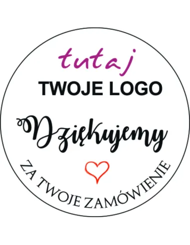 Naklejki dziękujemy za zamówienie z logo 100 szt