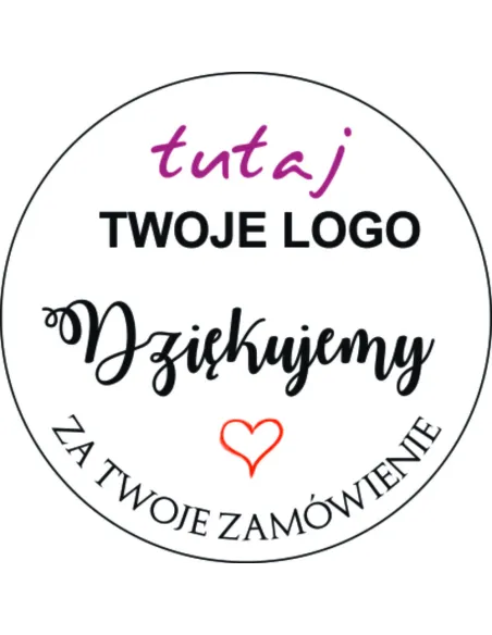Naklejki dziękujemy za zamówienie z logo 100 szt