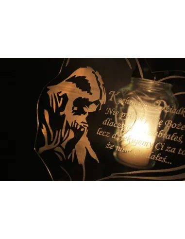 Podstawka pod znicz Statuetka na grób + grawer XXL z dowolną dedykacją