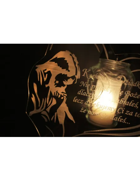 Podstawka pod znicz Statuetka na grób + grawer XXL z dowolną dedykacją