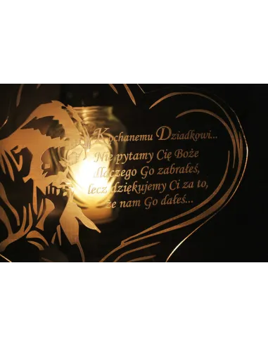 Podstawka pod znicz Statuetka na grób + grawer XXL z dowolną dedykacją