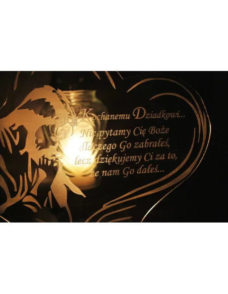 Podstawka pod znicz Statuetka na grób + grawer XXL z dowolną dedykacją