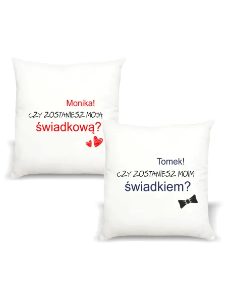 Poduszka z nadrukiem PREZENT dla ŚWIADKOWEJ