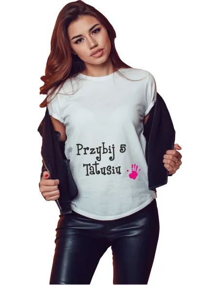 Koszulka z nadrukiem PREZENT dla MAMY CIĄŻA