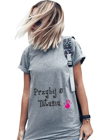 Koszulka z nadrukiem napis PREZENT TATA CÓRKA
