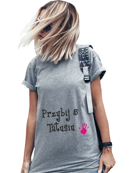 Koszulka z nadrukiem napis PREZENT TATA CÓRKA