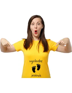 Koszulka z nadrukiem napis WYCHODZĘ JESIENIĄ