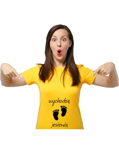 Koszulka z nadrukiem napis WYCHODZĘ JESIENIĄ
