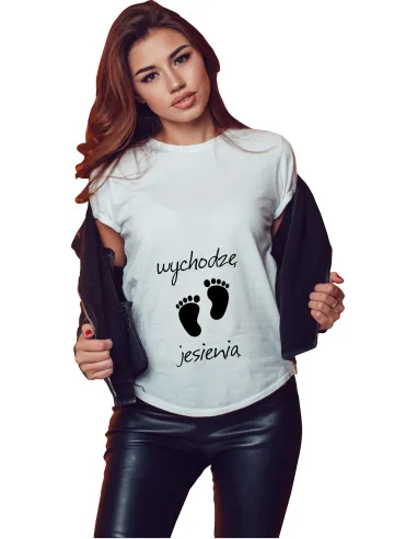 Koszulka z nadrukiem WYCHODZĘ JESIENIĄ STÓPKI