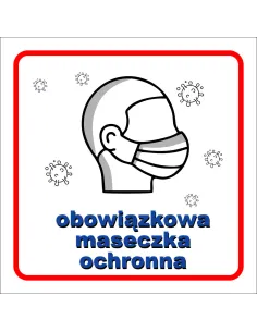 Naklejka obowiązkowa maseczka ochronna
