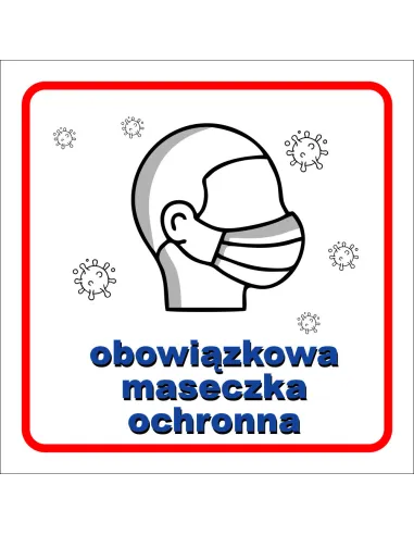 Naklejka obowiązkowa maseczka ochronna