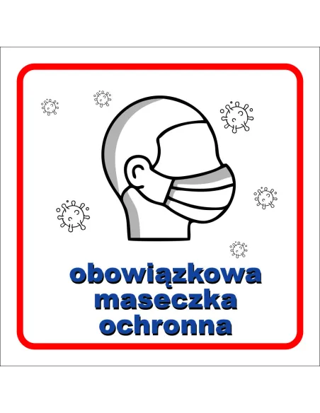 Naklejka obowiązkowa maseczka ochronna