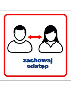 Naklejka zachowaj odstęp