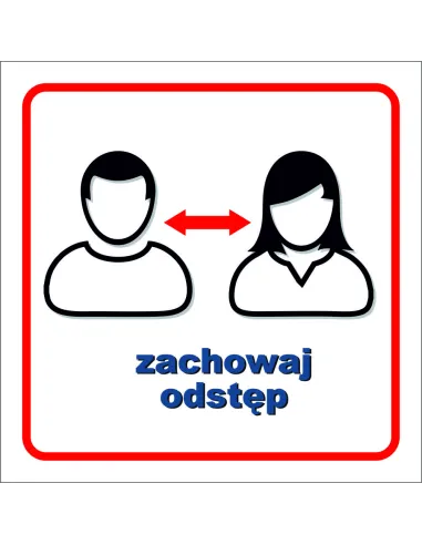 Naklejka zachowaj odstęp