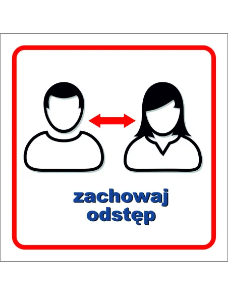 Naklejka zachowaj odstęp