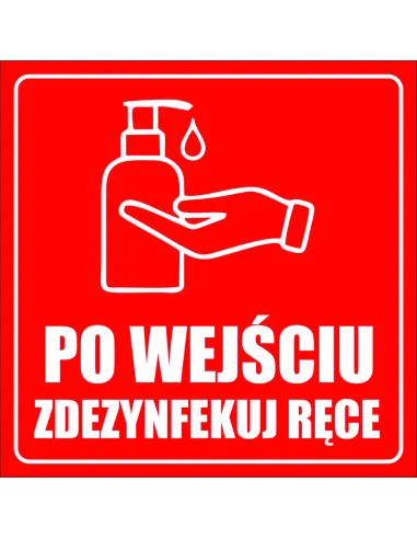 Naklejki po wejściu zdezynfekuj ręce