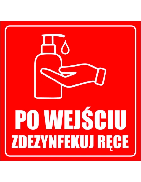 Naklejki po wejściu zdezynfekuj ręce