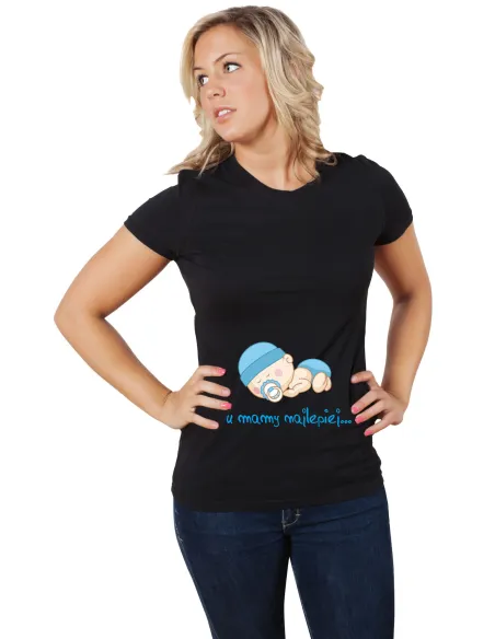 Koszulka z nadrukiem PREZENT U MAMY NAJLEPIEJ