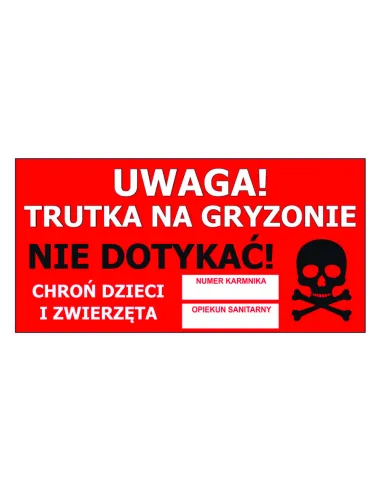 Naklejka informacyjna deratyzacyjny trutkę 25 szt