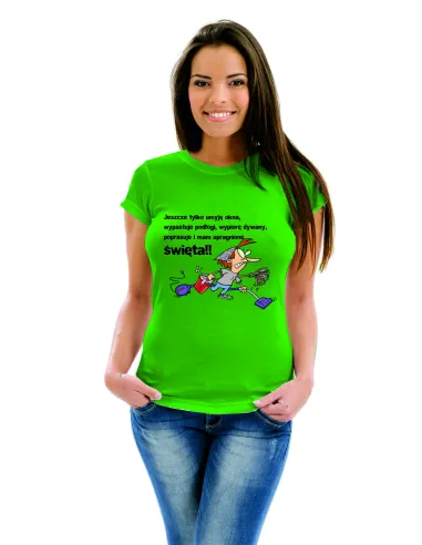 Śmieszna Koszulka świąteczna damska z nadrukiem