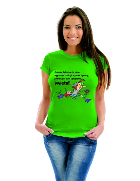 Śmieszna Koszulka świąteczna damska z nadrukiem