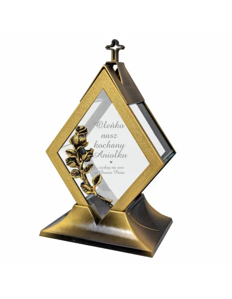 ZNICZ z napisem dedykacją GRAWEREM Aniołek Lampion dla dziecka