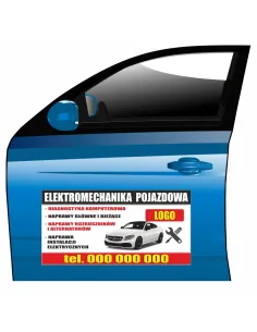 Magnes na samochód reklama magnetyczna elektromechanika pojazdowa