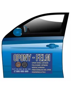 Magnes na samochód reklama magnetyczna opony - felgi