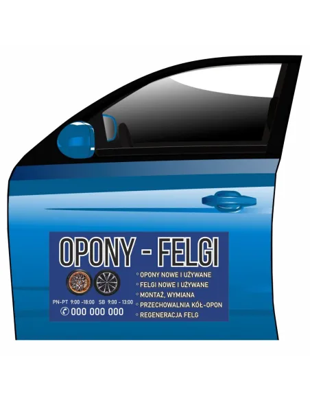 Magnes na samochód reklama magnetyczna opony - felgi