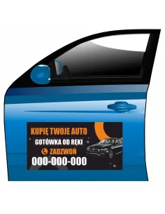 Magnes na samochód reklama magnetyczna KUPIĘ TWOJE AUTO