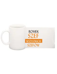 Kubek prezent dla szefa z nadrukiem imię szef wszystkich szefów