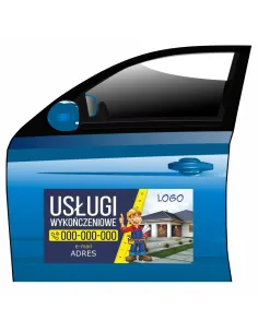 Magnes na samochód reklama magnetyczna usługi wykończeniowe