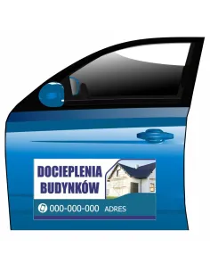Magnes na samochód reklama magnetyczna docieplenia budynków