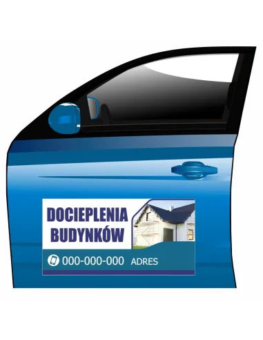 Magnes na samochód reklama magnetyczna docieplenia budynków