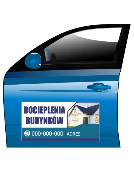 Magnes na samochód reklama magnetyczna docieplenia budynków