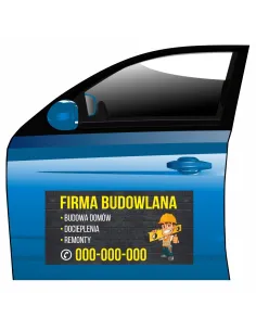 Magnes na samochód reklama magnetyczna firma budowlana