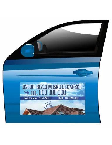 Magnes na samochód reklama magnetyczna usługi blacharsko dekarskie