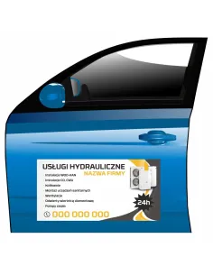 Magnes na samochód reklama magnetyczna usługi hydrauliczne