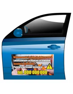 Magnes na samochód reklama magnetyczna wykonywanie instalacji elektrycznych