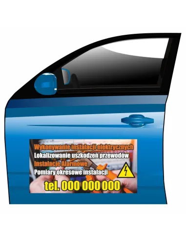 Magnes na samochód reklama magnetyczna wykonywanie instalacji elektrycznych