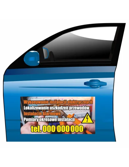 Magnes na samochód reklama magnetyczna wykonywanie instalacji elektrycznych